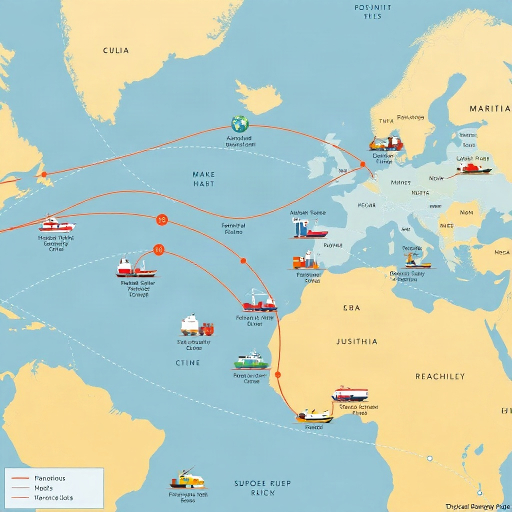 Global shipping routes